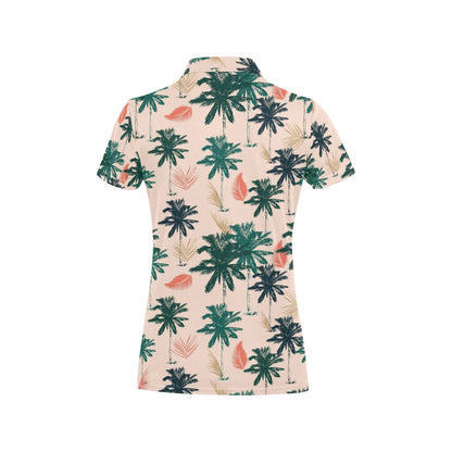 Palm Tree Pattern Print Design PT014 Women's Polo Shirt
