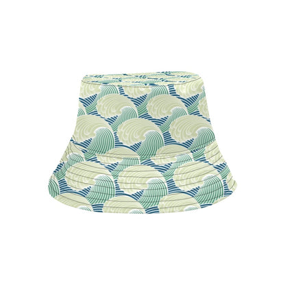 Wave Japan Style Print Design LKS302 Unisex Bucket Hat