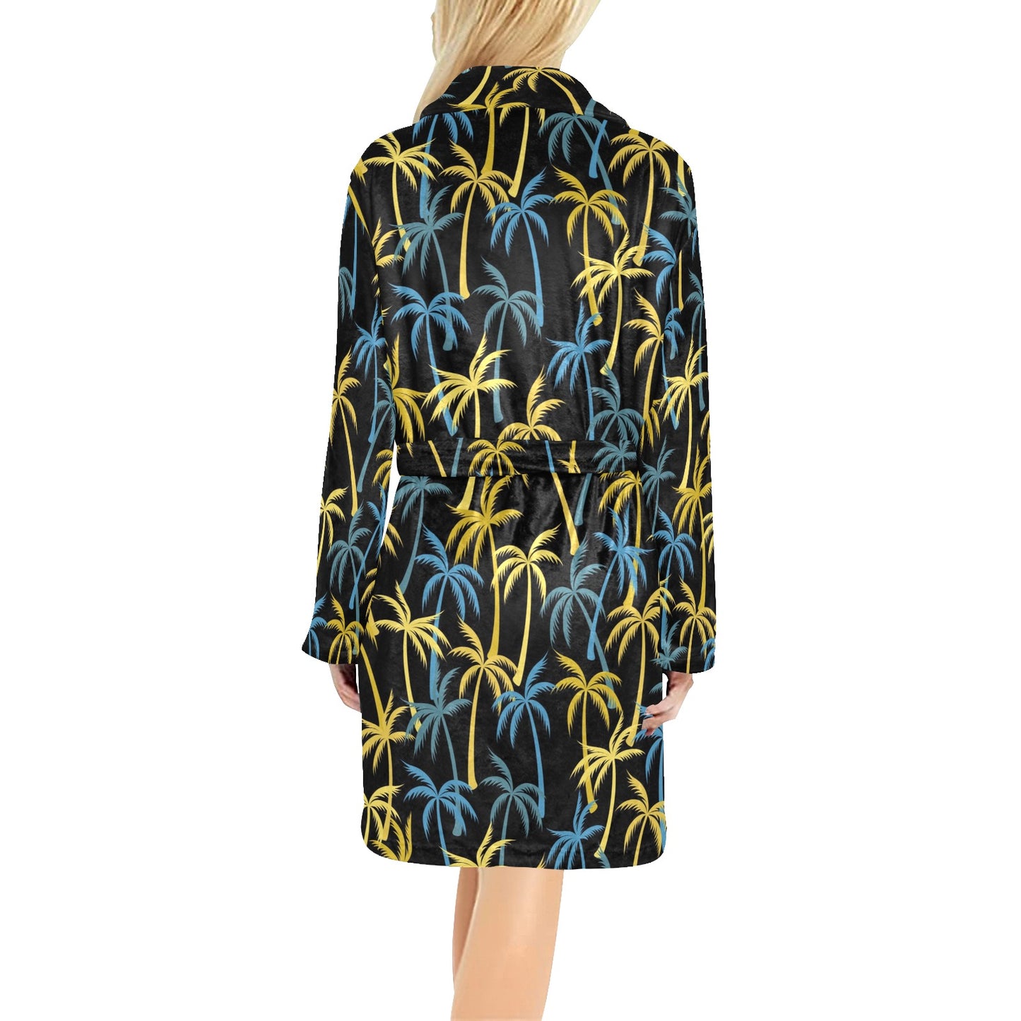 Palm Tree Pattern Women's Fleece Robe
