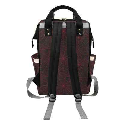 Spider Web Red Print Design LKS302 Diaper Bag Backpack
