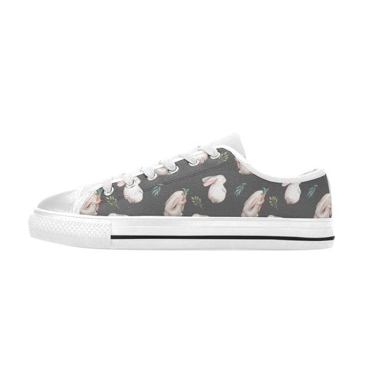 Rabbit Print Design LKS402 Women's White Low Top Shoes