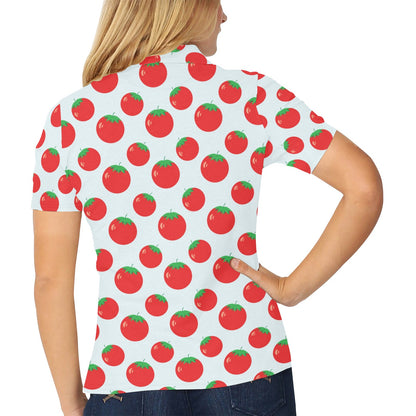 Tomato Print Design LKS307 Women's Polo Shirt