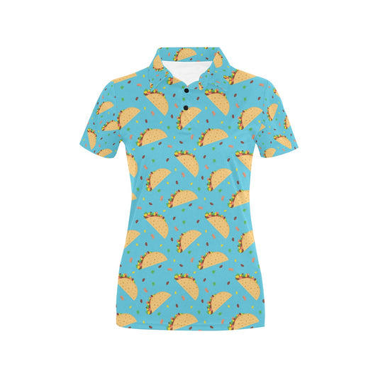 Taco Print Design LKS303 Women's Polo Shirt