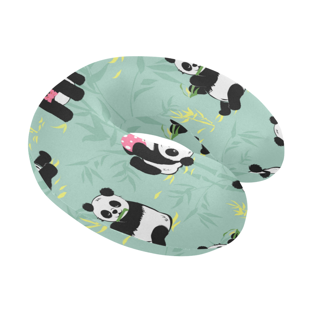 Panda Pattern Print Design A05 U-Shaped Travel Neck Pillow