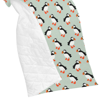 Puffin Pattern Print Design A03 Premium Quilt