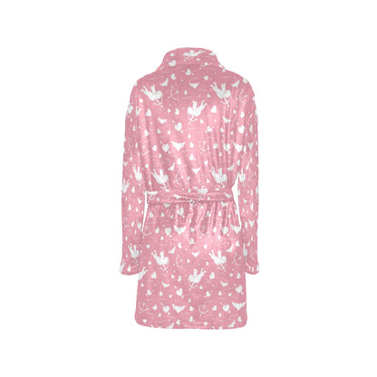Cupid Pattern Print Design 03 Women's Fleece Robe