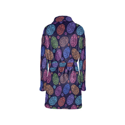 Easter Eggs Pattern Print Design RB012 Women's Fleece Robe