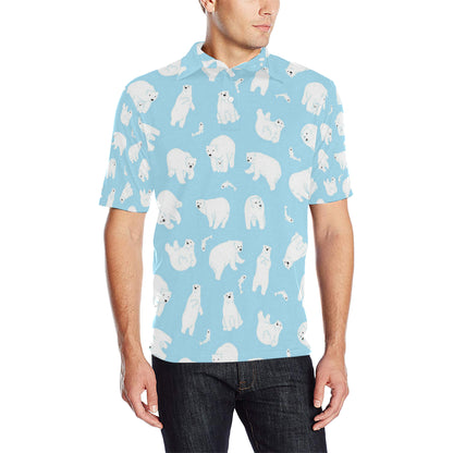 Polar Bear Pattern Print Design PB01 Men Polo Shirt