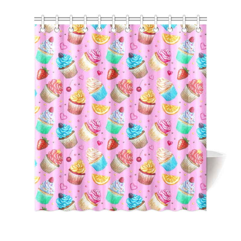 Cupcake Pattern Print Design CP05 Shower Curtain