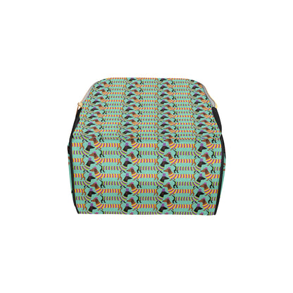 Dachshund Pattern Print Design 05 Diaper Bag Backpack