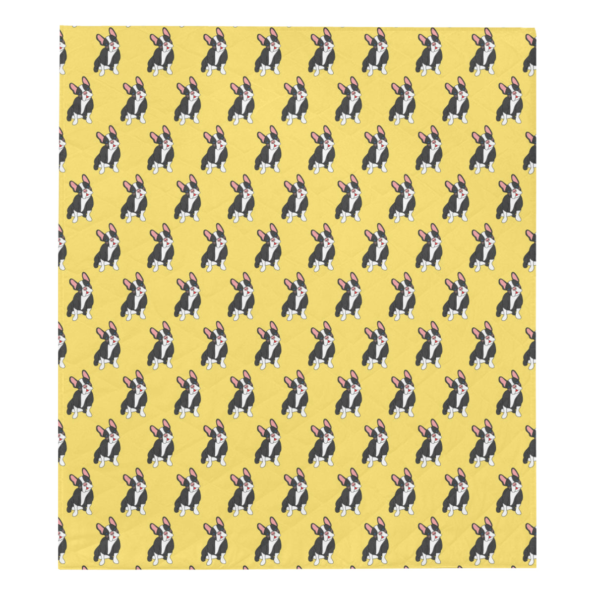 Boston Terrier Pattern Print Design 06 Premium Quilt