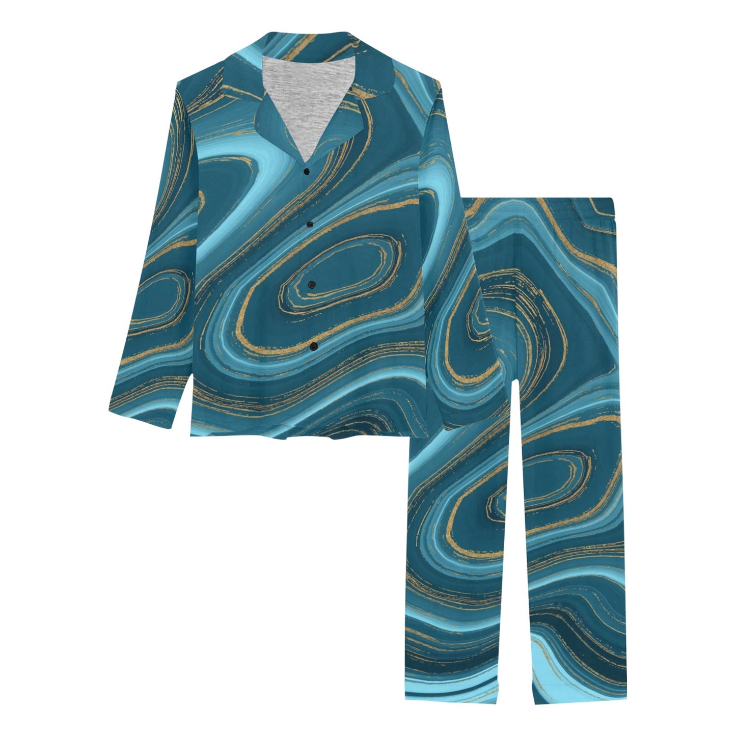Liquid Pattern Print Design 04 Women's Long Pajama Set