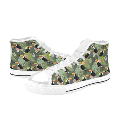 Toucan Print Design LKS304 Men's High Top Canvas Shoes