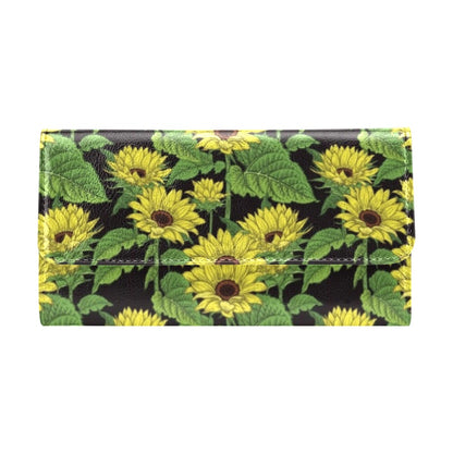 Sunflower Print Design LKS3010 Women's Trifold Wallet