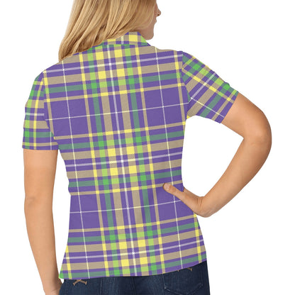 Mardi Gras Pattern Print Design 010 Women's Polo Shirt