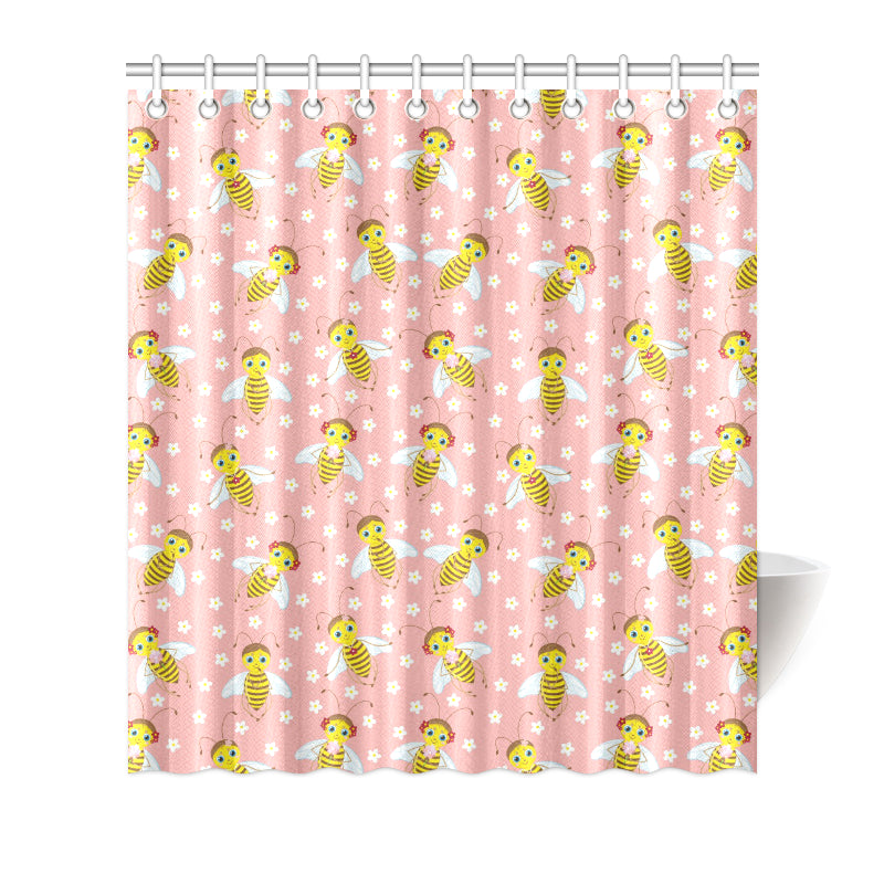 Bee Pattern Print Design BEE07 Shower Curtain