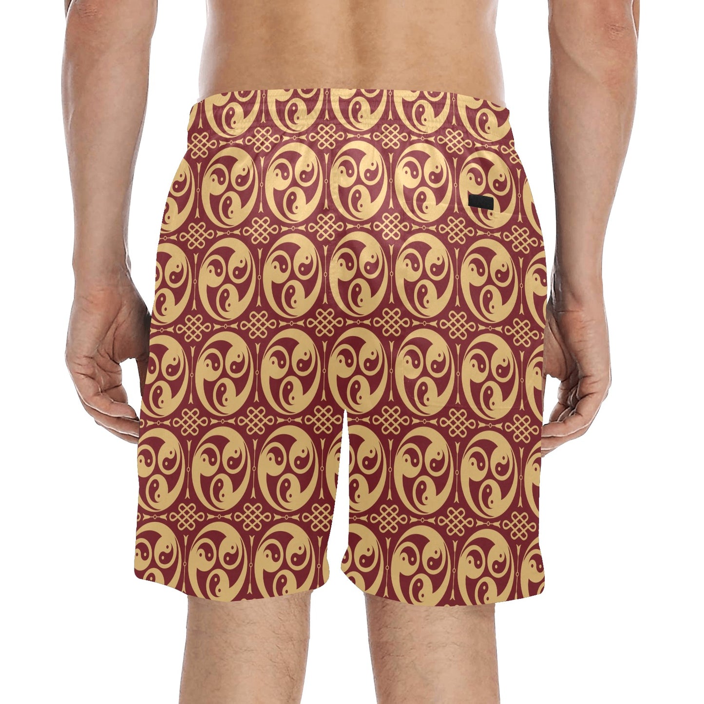 Yin Yang Style Pattern Design Print Men's Swim Trunks Beach Shorts