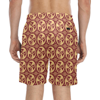 Yin Yang Style Pattern Design Print Men's Swim Trunks Beach Shorts