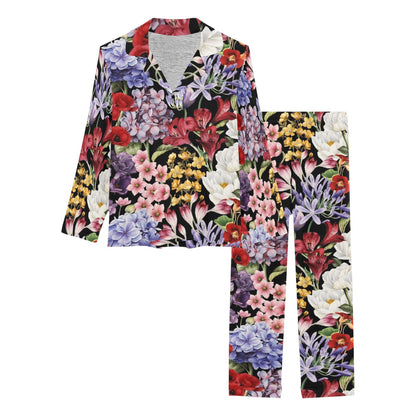 Summer Floral Pattern Print Design SF04 Women's Long Pajama Set