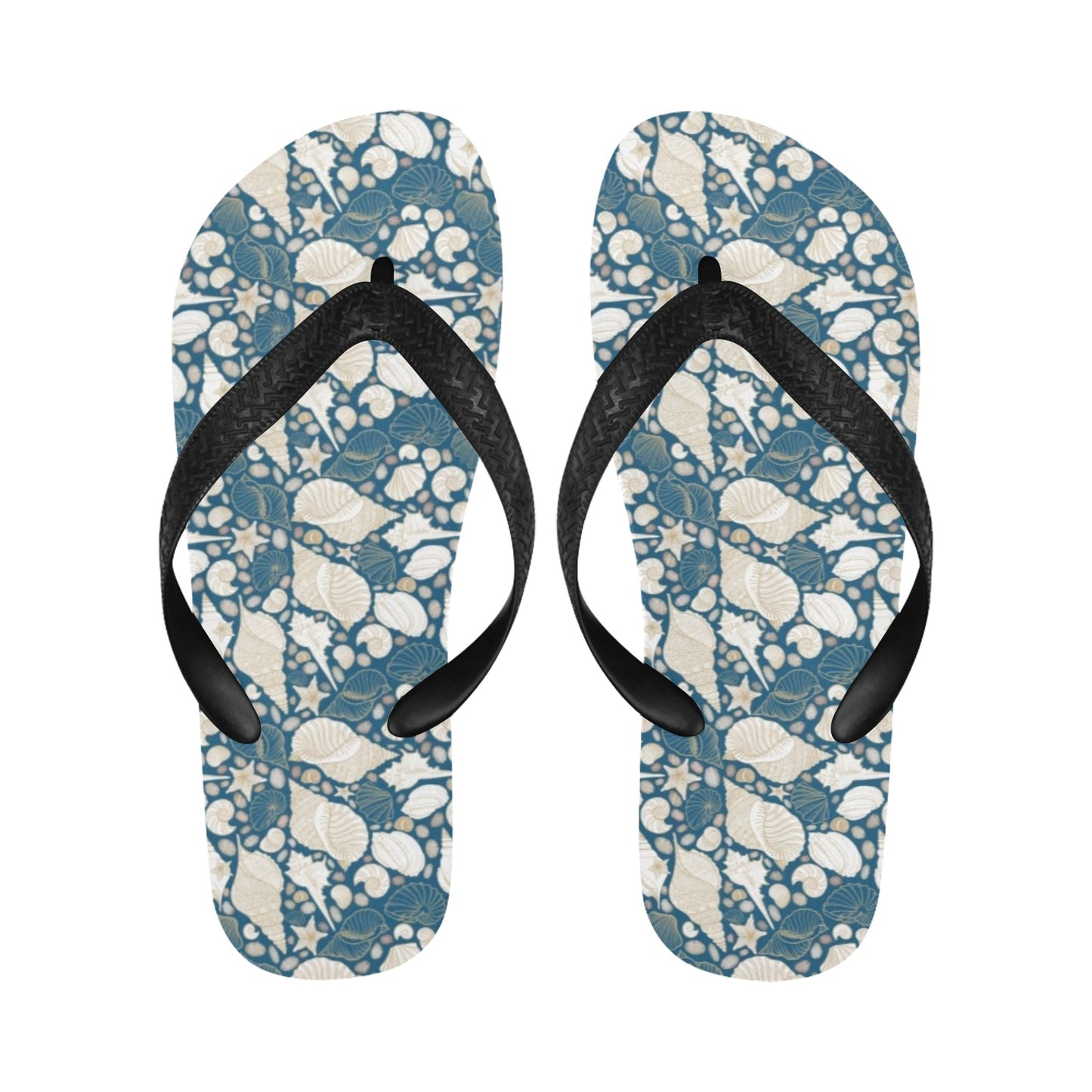 Seashell Print Design LKS308 Flip Flops