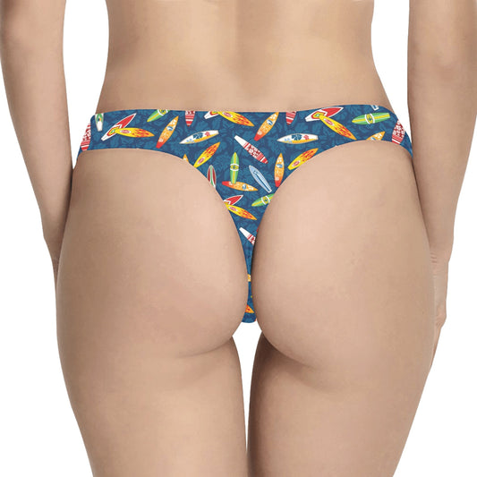 Surfboard Pattern Print Women's Thongs