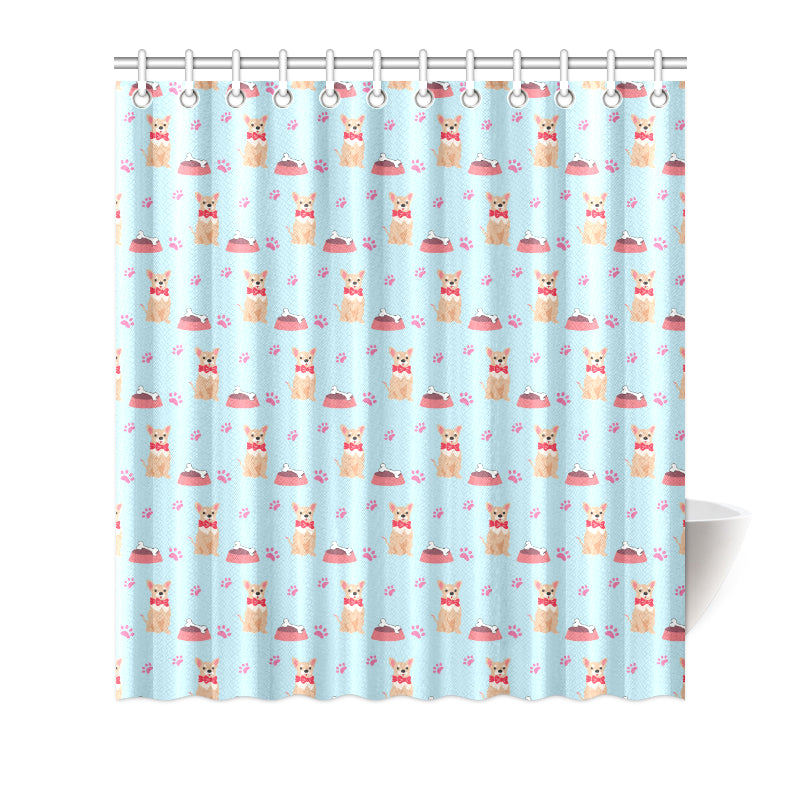 Chihuahua Pattern Print Design 05 Shower Curtain