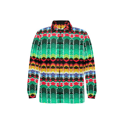 Serape Print Design LKS307 Long Sleeve Polo Shirt For Men's