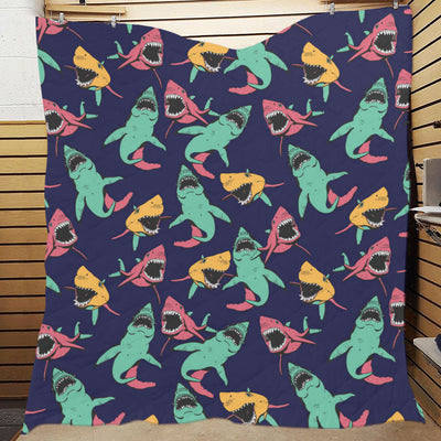 Shark Bite Pattern Premium Quilt