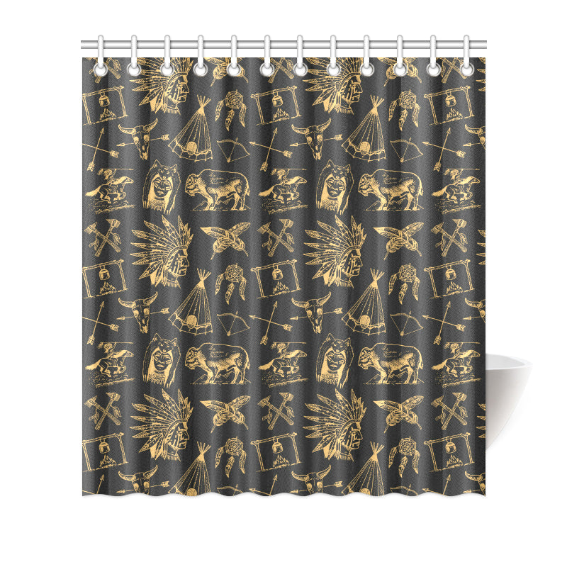 American indian Gold Style Shower Curtain