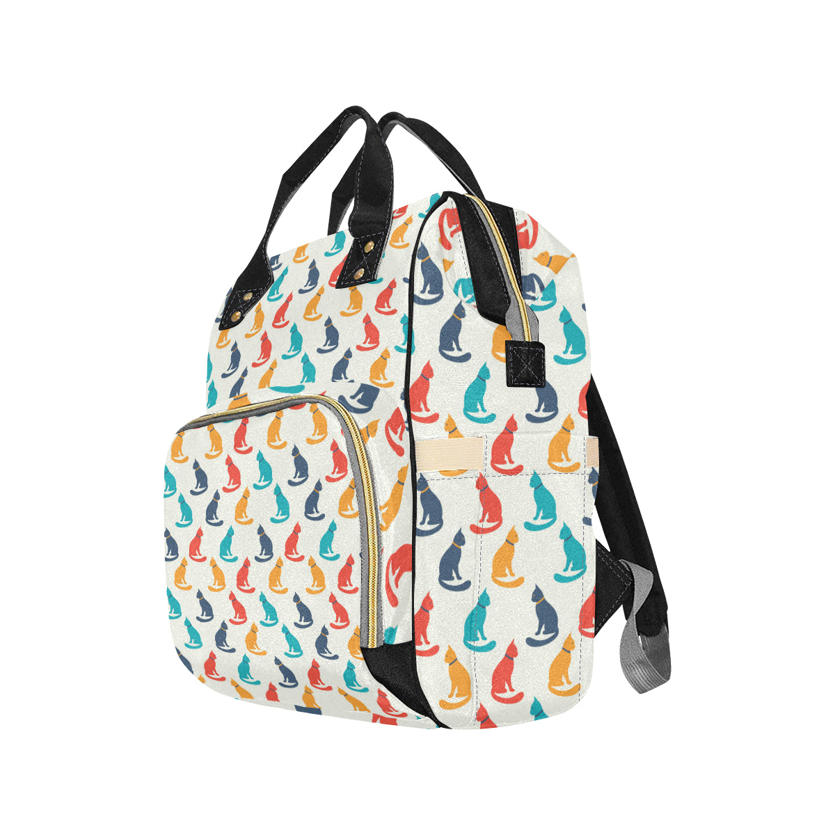 Cat Pattern Print Design 03 Diaper Bag Backpack