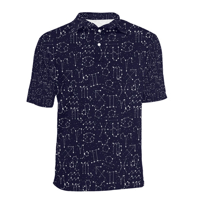 Zodiac Pattern Design Print Men Polo Shirt