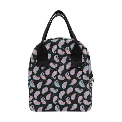 Paisley Pink Design Mandala Print Insulated Lunch Bag