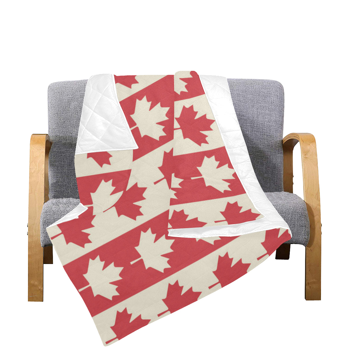 Maple Leaf Pattern Print Design 02 Premium Quilt