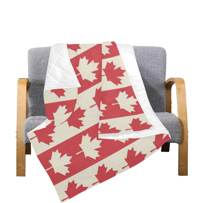Maple Leaf Pattern Print Design 02 Premium Quilt