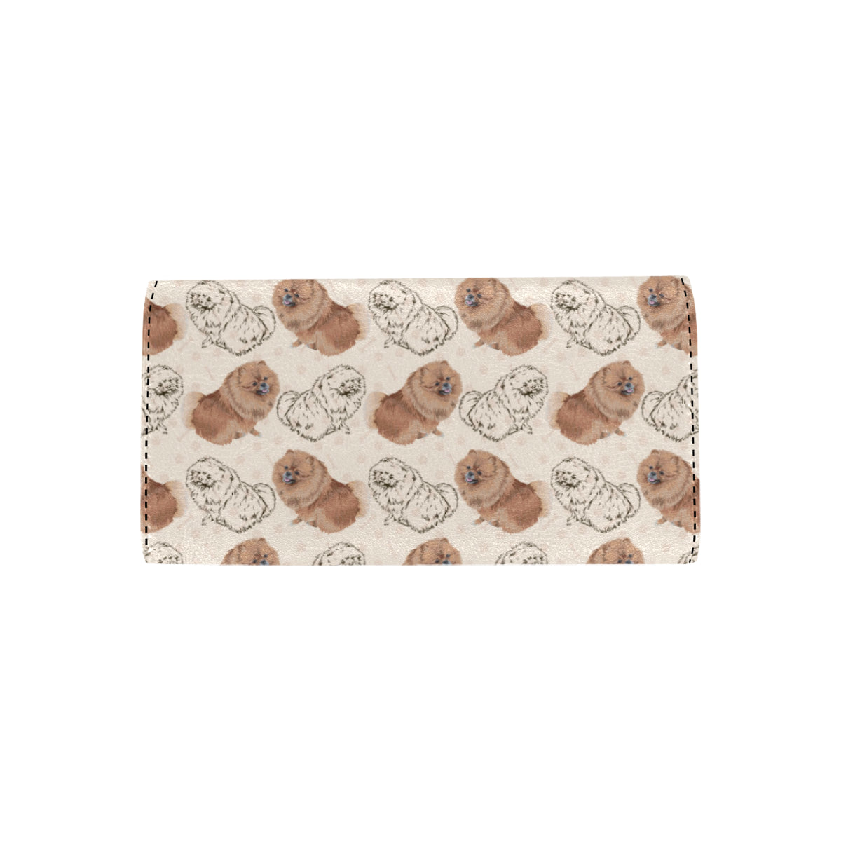 Pomeranians Pattern Print Design A01 Women's Trifold Wallet