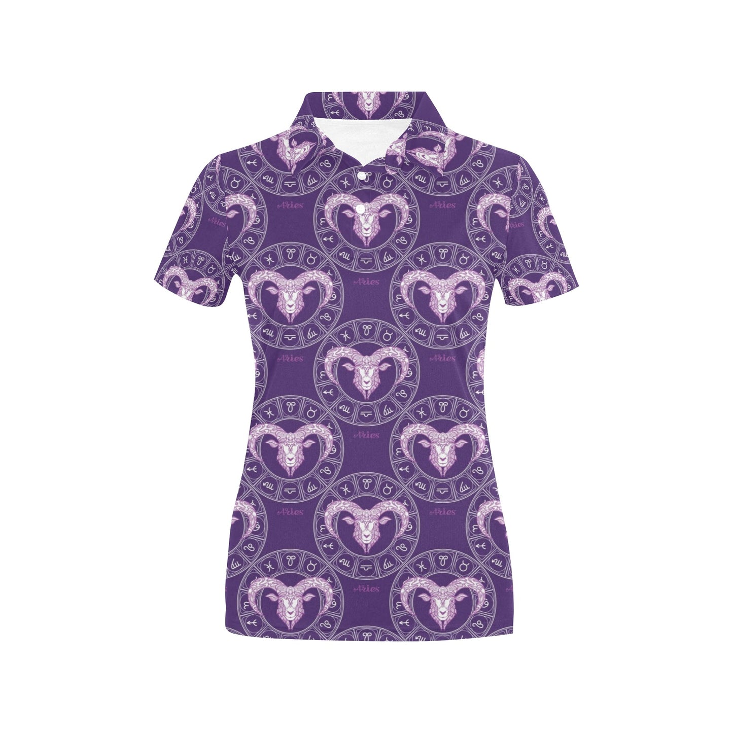 Aries Zodiac Pattern Print Design 02 Women's Polo Shirt