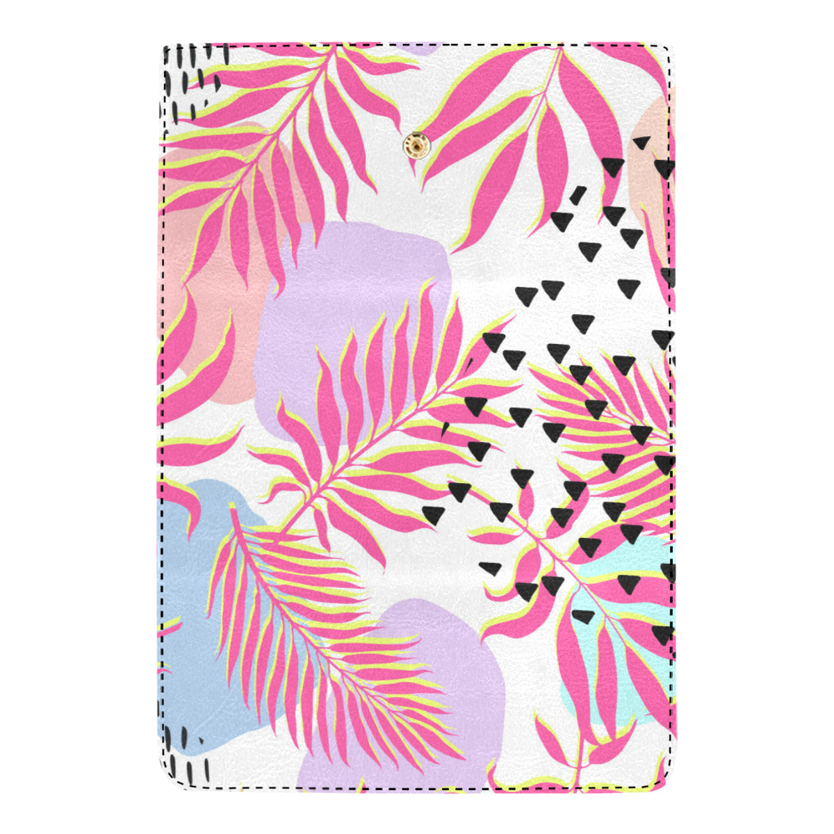 Pink Tropical Palm Leaves Women's Trifold Wallet