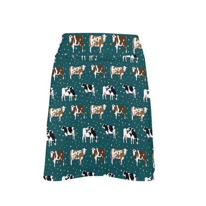 Cattle Print Design LKS404 17" Golf & Pickleball Skort with Pockets