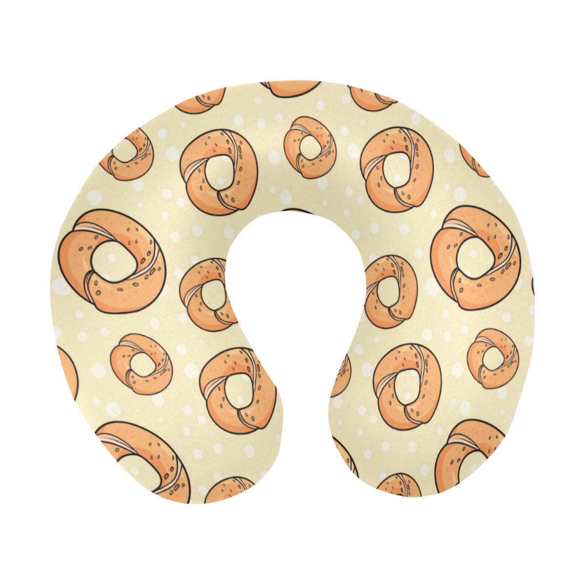 Bagel Pattern Print Design 03 U-Shaped Travel Neck Pillow