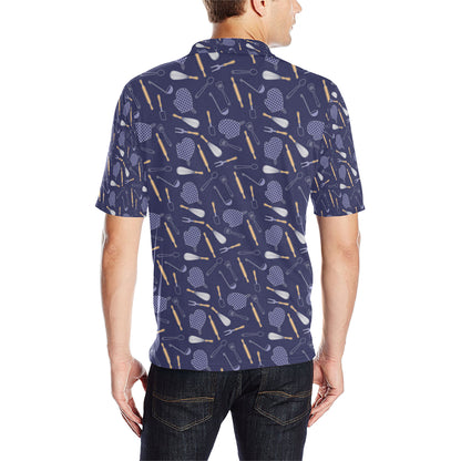 Cooking Kitchen Tools Pattern Print Design 04 Men Polo Shirt