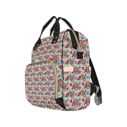 Sugar Skull Colorful Themed Print Diaper Bag Backpack