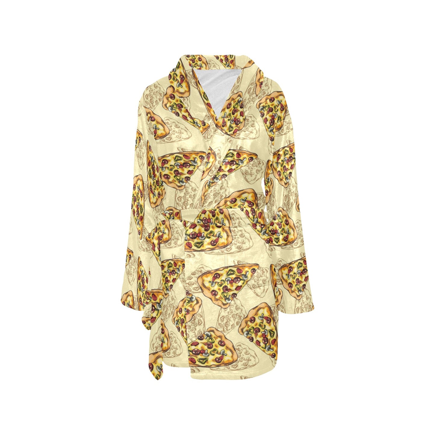 Pizza Pattern Print Design A01 Women's Fleece Robe