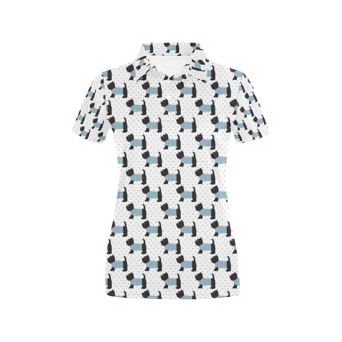 Scottish Terriers Print Design LKS3012 Women's Polo Shirt