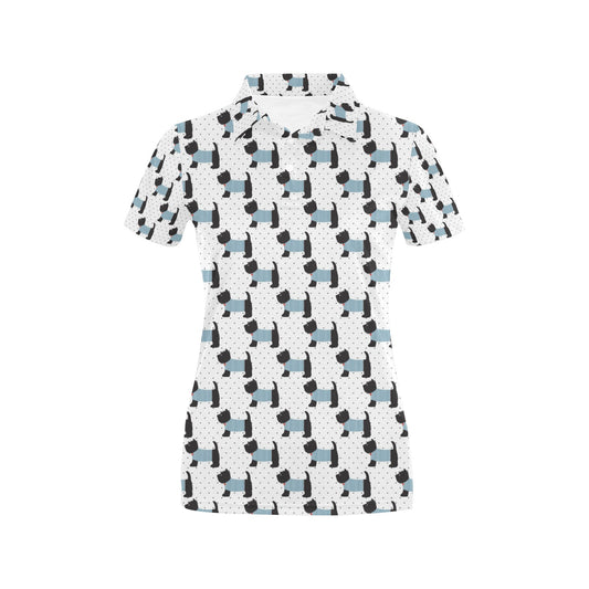 Scottish Terriers Print Design LKS3012 Women's Polo Shirt