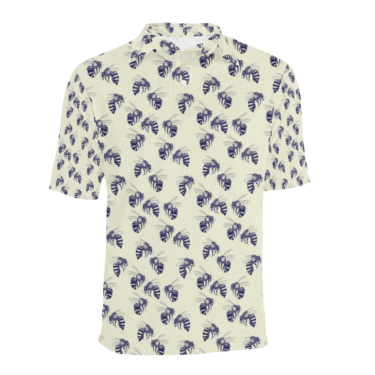 Bee Pattern Print Design 02 Men Polo Shirt