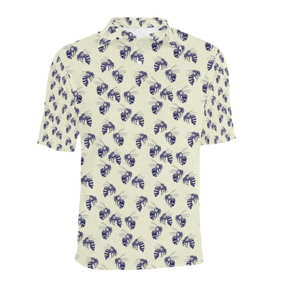 Bee Pattern Print Design 02 Men Polo Shirt