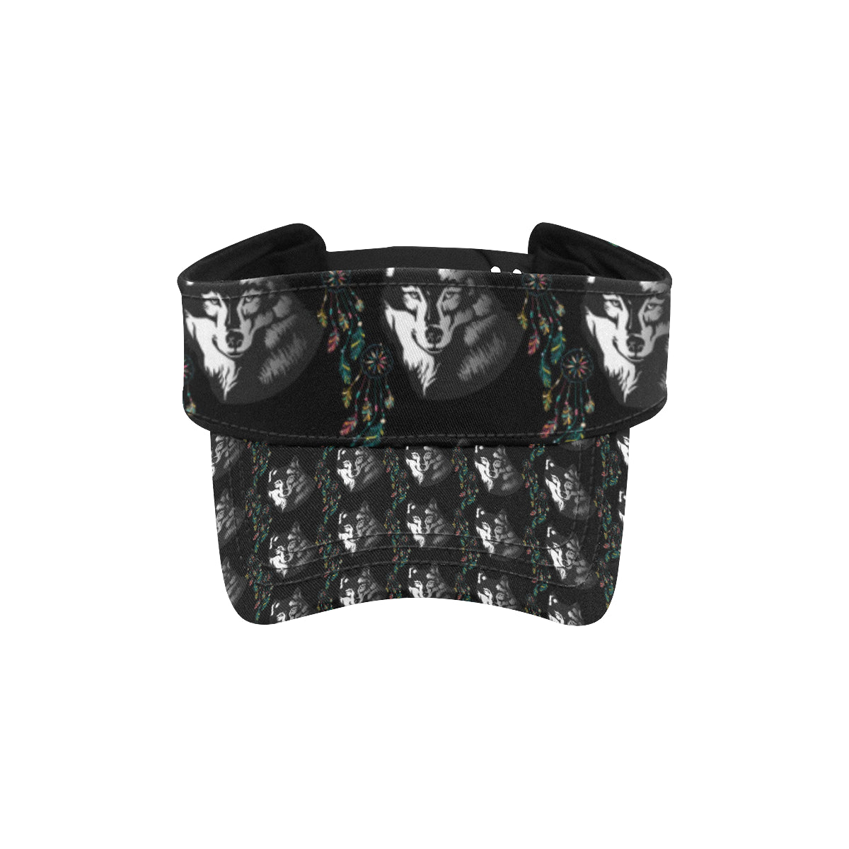 Wolf Black Dream Catcher Design Print Unisex Sun Visor