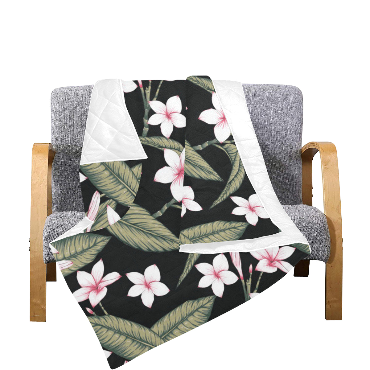 Plumeria Pattern Print Design PM021 Premium Quilt