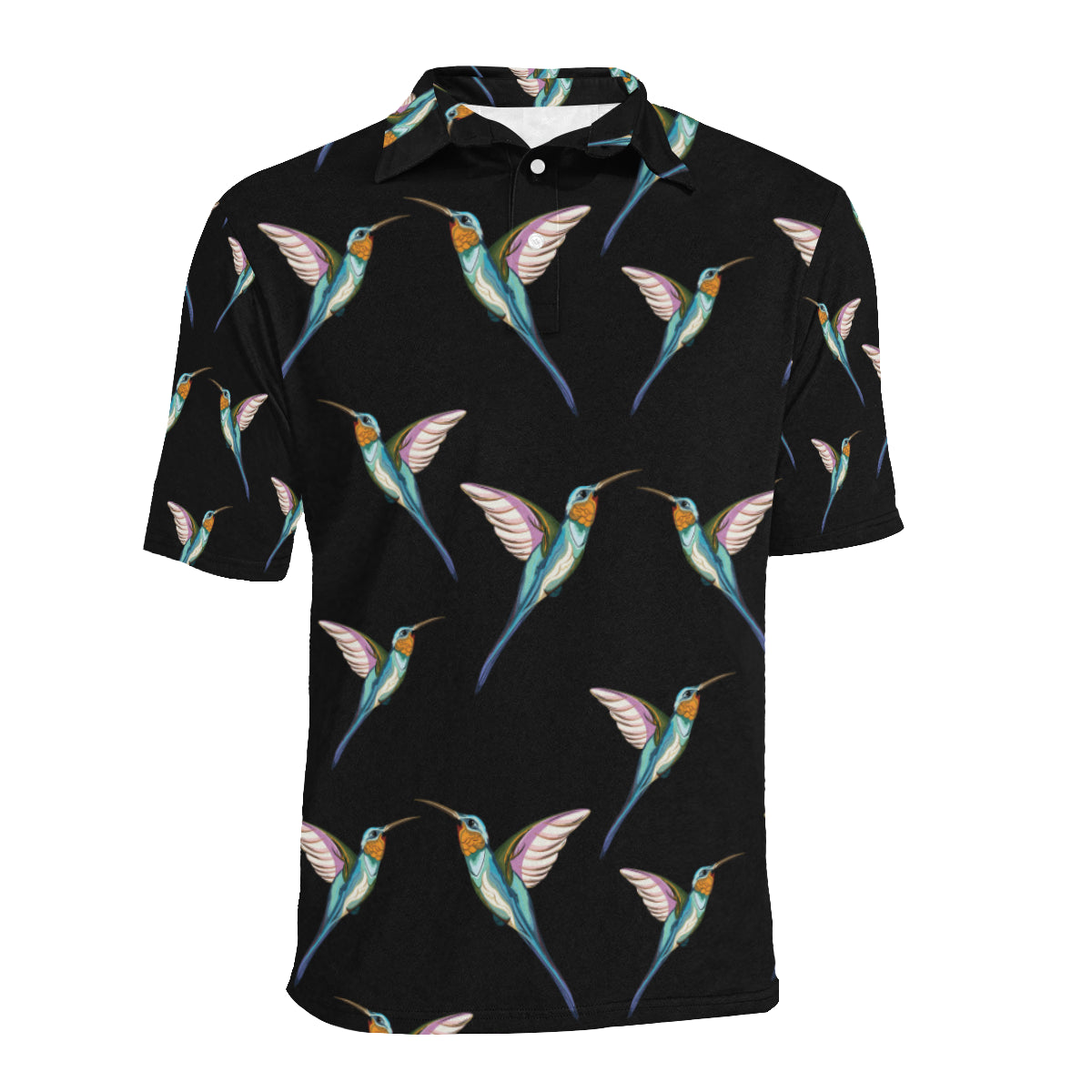 Hummingbird Pattern Print Design 06 Men Polo Shirt