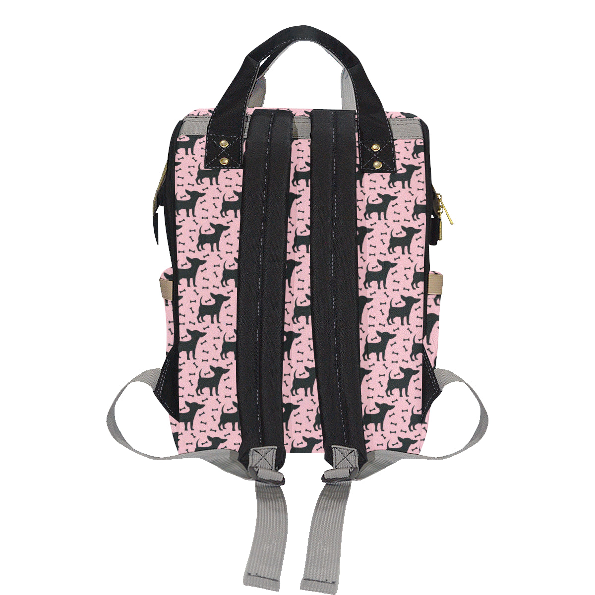 Chihuahua Pink Print Pattern Diaper Bag Backpack